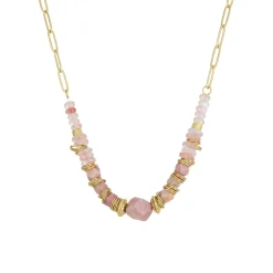 Femme Luzaka Colliers<Collier Elsa acier doré or Rhodhonite