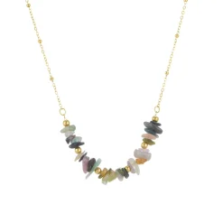 Femme Luzaka Colliers<Collier Flavie acier doré or et pierres