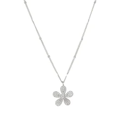 Femme Luzaka Colliers<Collier Flora zircons Argent 925 rhodié