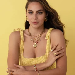 Femme Luzaka Colliers<Collier Galapagos acier doré or