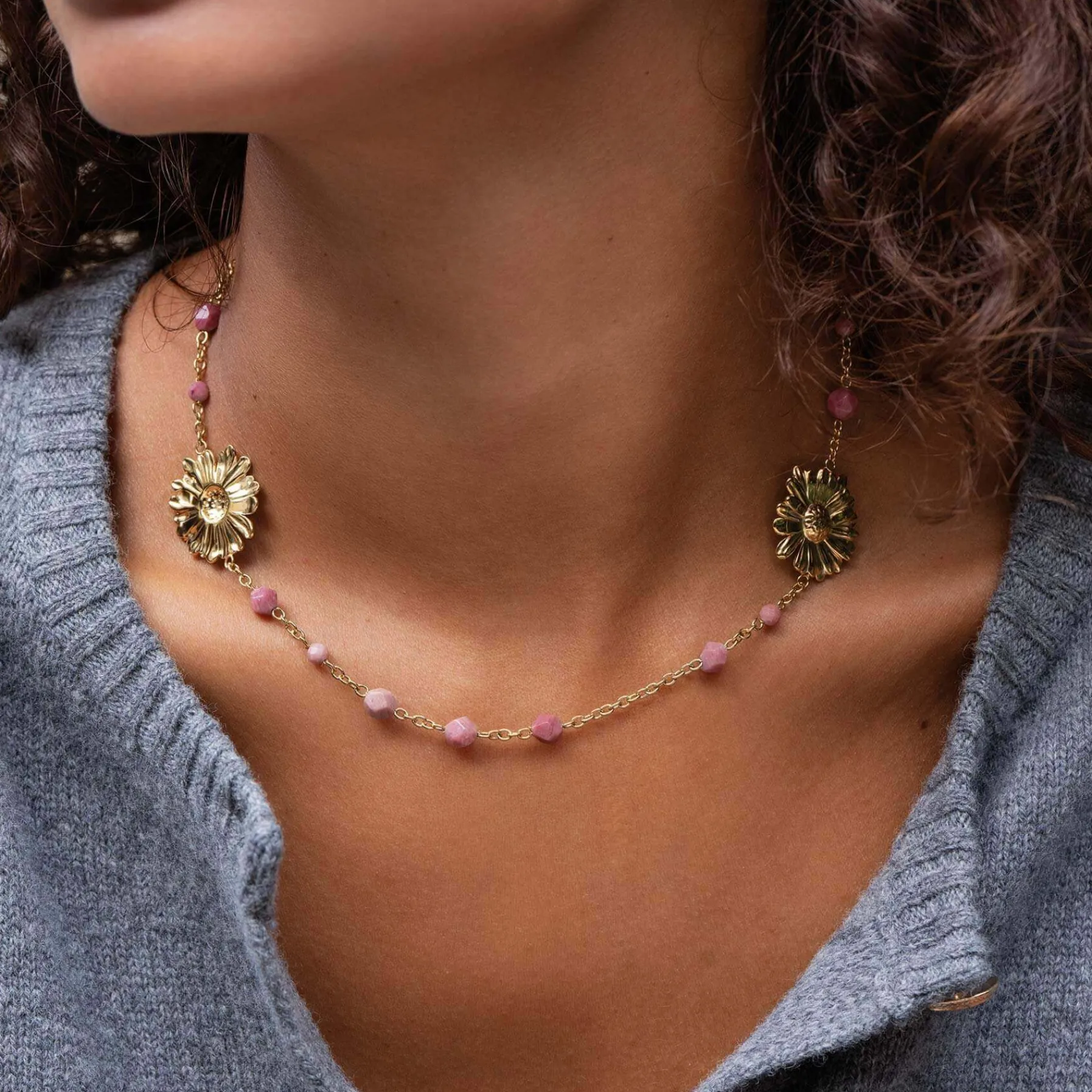 Femme Luzaka Colliers<Collier Ingrid acier doré or