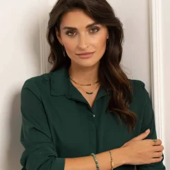 Femme Luzaka Colliers<Collier Isa Pierres Malachite acier doré or