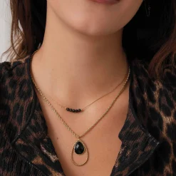Femme Luzaka Colliers<Collier Kario acier doré or noir