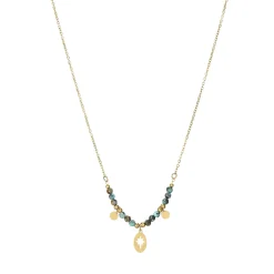 Femme Luzaka Colliers<Collier Kira pierres Pin Africain acier doré or