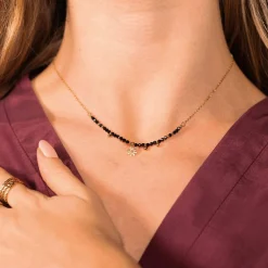 Femme Luzaka Colliers<Collier Laurie Obsidienne acier doré or