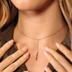 Femme Luzaka Colliers<Collier Lolly acier doré or zircons colorés