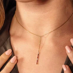 Femme Luzaka Colliers<Collier Lolly acier doré or zircons colorés