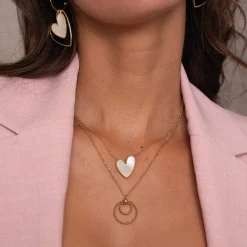 Femme Luzaka Colliers<Collier Luzalove acier doré or et nacre