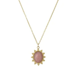 Femme Luzaka Colliers<Collier Lyka acier doré or pierre Rhodonite
