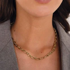 Femme Luzaka Colliers<Collier maille Alfonsa acier doré or