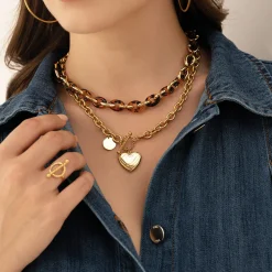 Femme Luzaka Colliers<Collier Maille Dolceta acier doré or