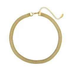 Femme Luzaka Colliers<Collier Maille perlée acier doré or