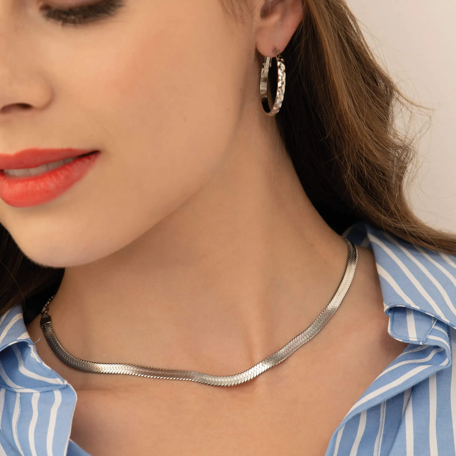 Femme Luzaka Colliers<Collier maille plate acier