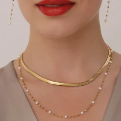 Femme Luzaka Colliers<Collier maille plate acier dorée or