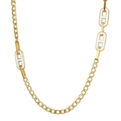 Femme Luzaka Colliers<Collier Maillons blancs acier doré or