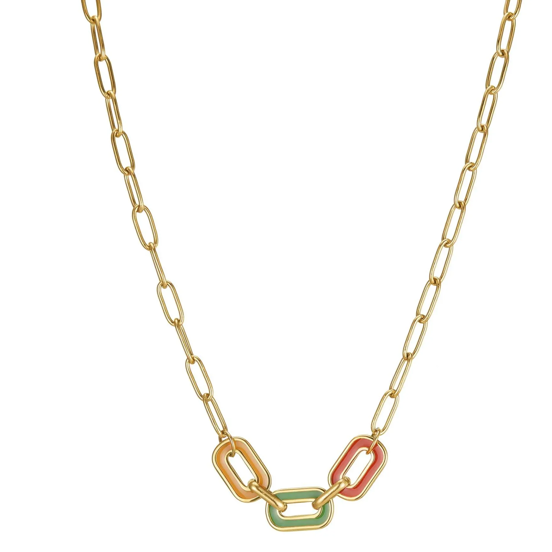 Femme Luzaka Colliers<Collier Maillons multicolores acier doré or