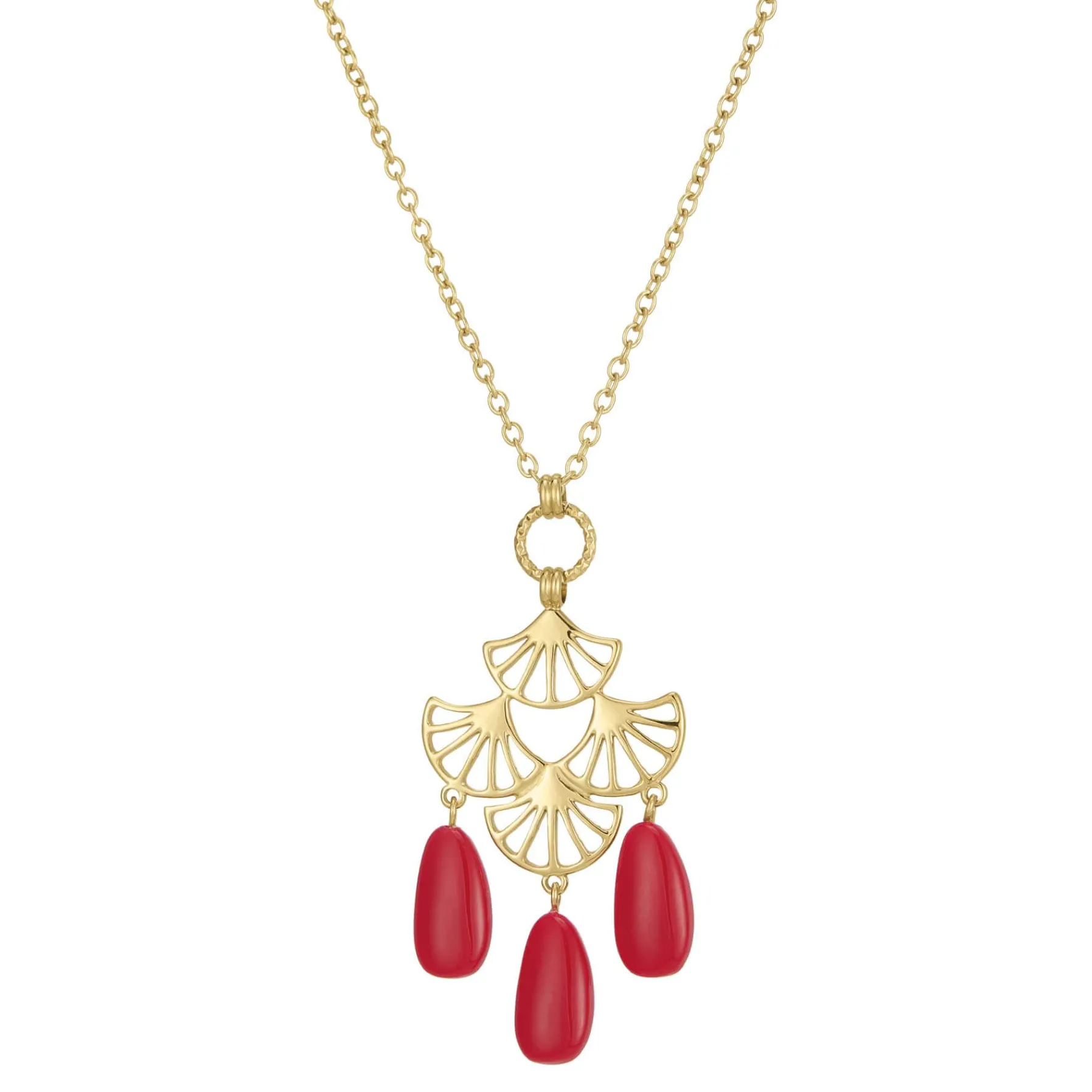 Femme Luzaka Colliers<Collier Mélissa rouge acier doré or