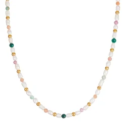 Femme Luzaka Colliers<Collier Nacre et pierres acier doré or