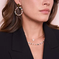 Femme Luzaka Colliers<Collier Nacre et pierres acier doré or