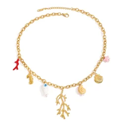 Femme Luzaka Colliers<Collier Nautilus acier doré or