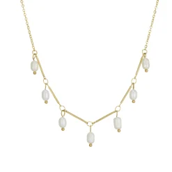 Femme Luzaka Colliers<Collier Olivia acier doré or et nacre