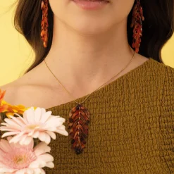 Femme Luzaka Colliers<Collier Palmyre orange acier doré or
