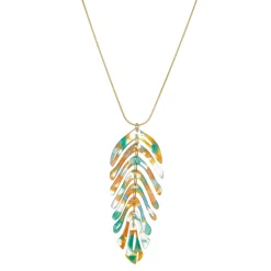 Femme Luzaka Colliers<Collier Palmyre vert acier doré or