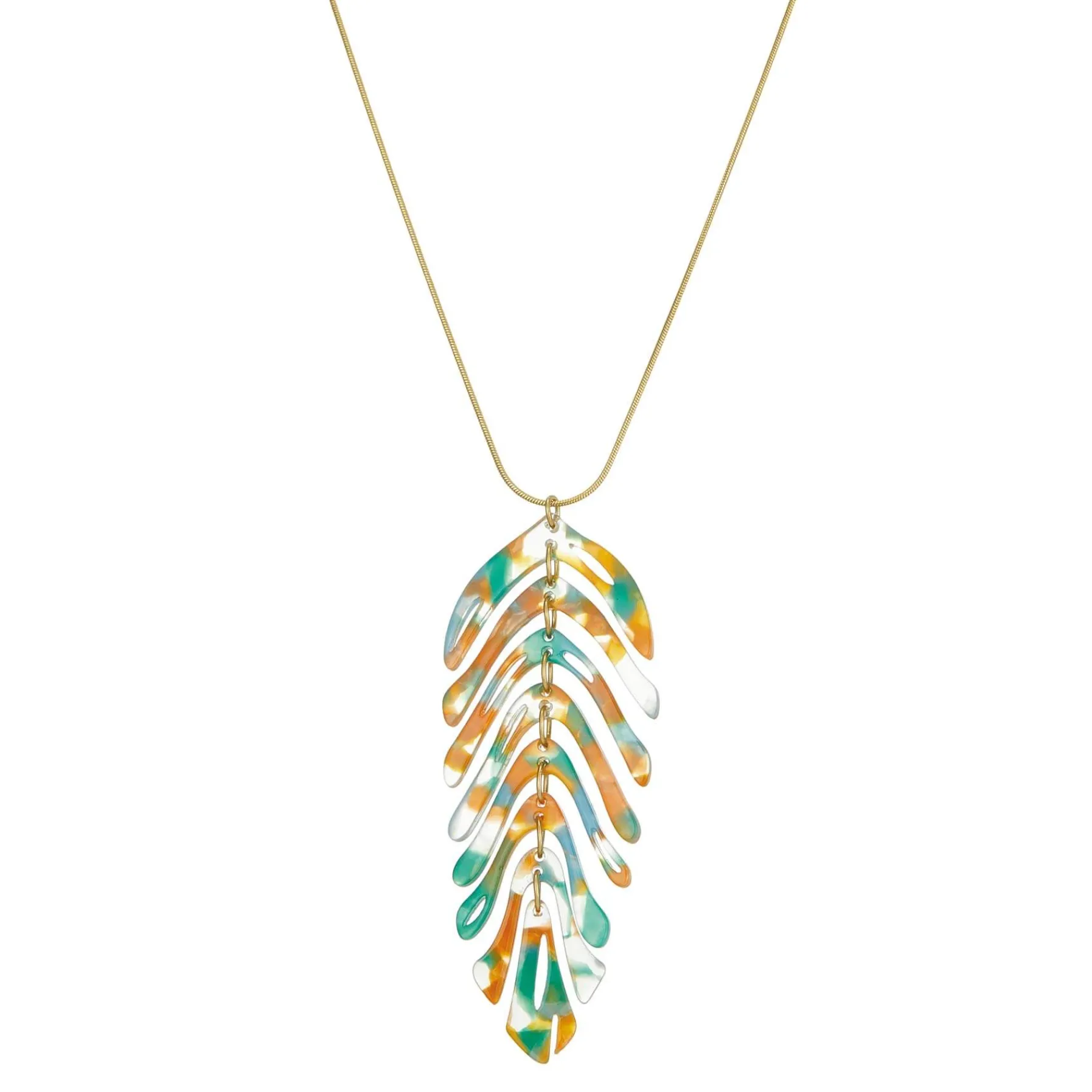 Femme Luzaka Colliers<Collier Palmyre vert acier doré or