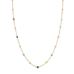 Femme Luzaka Colliers<Collier Pierres multicolores acier doré or