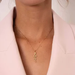 Femme Luzaka Colliers<Collier Serpentin acier doré or