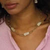 Femme Luzaka Colliers<Collier Topia blanc acier doré or