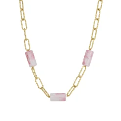 Femme Luzaka Colliers<Collier Topia rose acier doré or