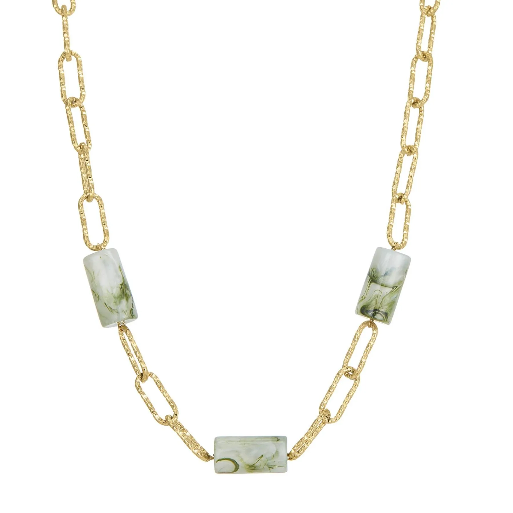 Femme Luzaka Colliers<Collier Topia vert acier doré or