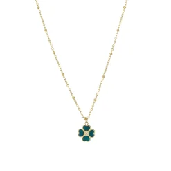 Femme Luzaka Colliers<Collier Trefle vert acier doré or