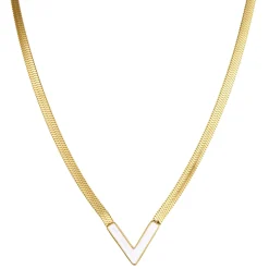 Femme Luzaka Colliers<Collier V blanc à maille plate