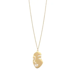Femme Luzaka Colliers<Collier Visage acier doré or