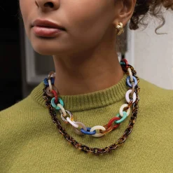 Femme Luzaka Colliers<Collier Yako maillons écailles de tortue