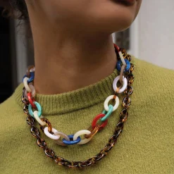 Femme Luzaka Colliers<Collier Yako maillons écailles de tortue