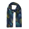 Luzaka Écharpes & Foulards<Echarpe feuilles bleues
