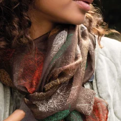 Luzaka Écharpes & Foulards<Echarpe Feuilles marron