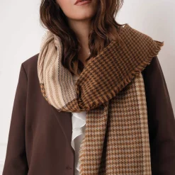 Luzaka Écharpes & Foulards<Echarpe pied de poule marron