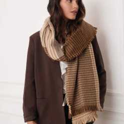 Luzaka Écharpes & Foulards<Echarpe pied de poule marron