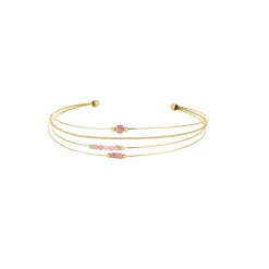 Femme Luzaka Bracelets<Jonc Isa Pierres Rhodonite acier doré or