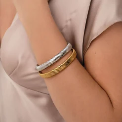 Femme Luzaka Bracelets<Jonc jonc Maya acier