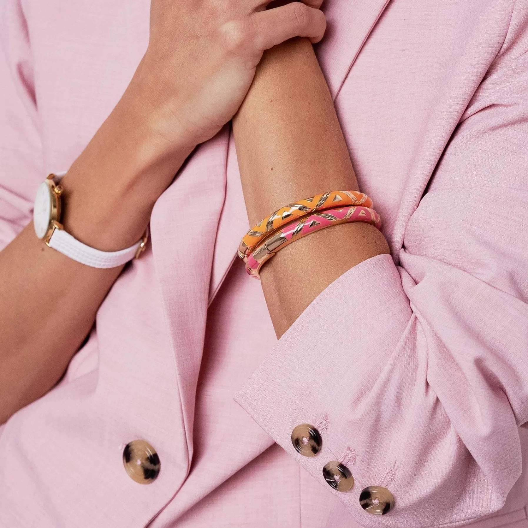 Femme Luzaka Bracelets<Jonc Line orange