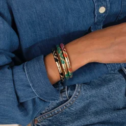 Femme Luzaka Bracelets<Jonc Line vert foncé