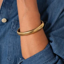 Femme Luzaka Bracelets<jonc Maya acier doré or