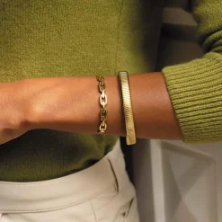 Femme Luzaka Bracelets<jonc Maya acier doré or
