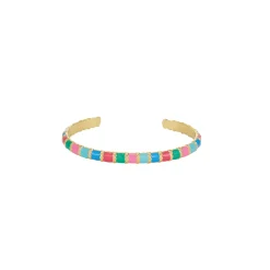 Femme Luzaka Bracelets<Jonc Mona multicolore acier doré or