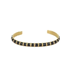 Femme Luzaka Bracelets<Jonc Mona noir acier doré or